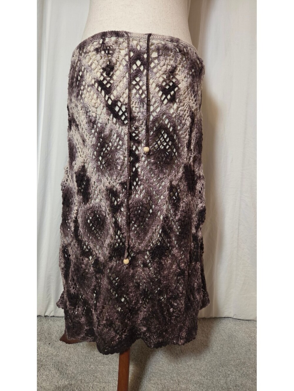 Vintage 525 america bohemian crochet midi skirt size medium 100% cotton